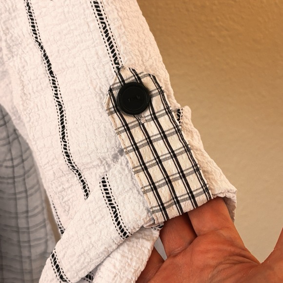 Ali Miles Abstract Graphic Tunic Top 2X Lagenlook Art to Wear Roll Tab Sleeve - Picture 5 of 9